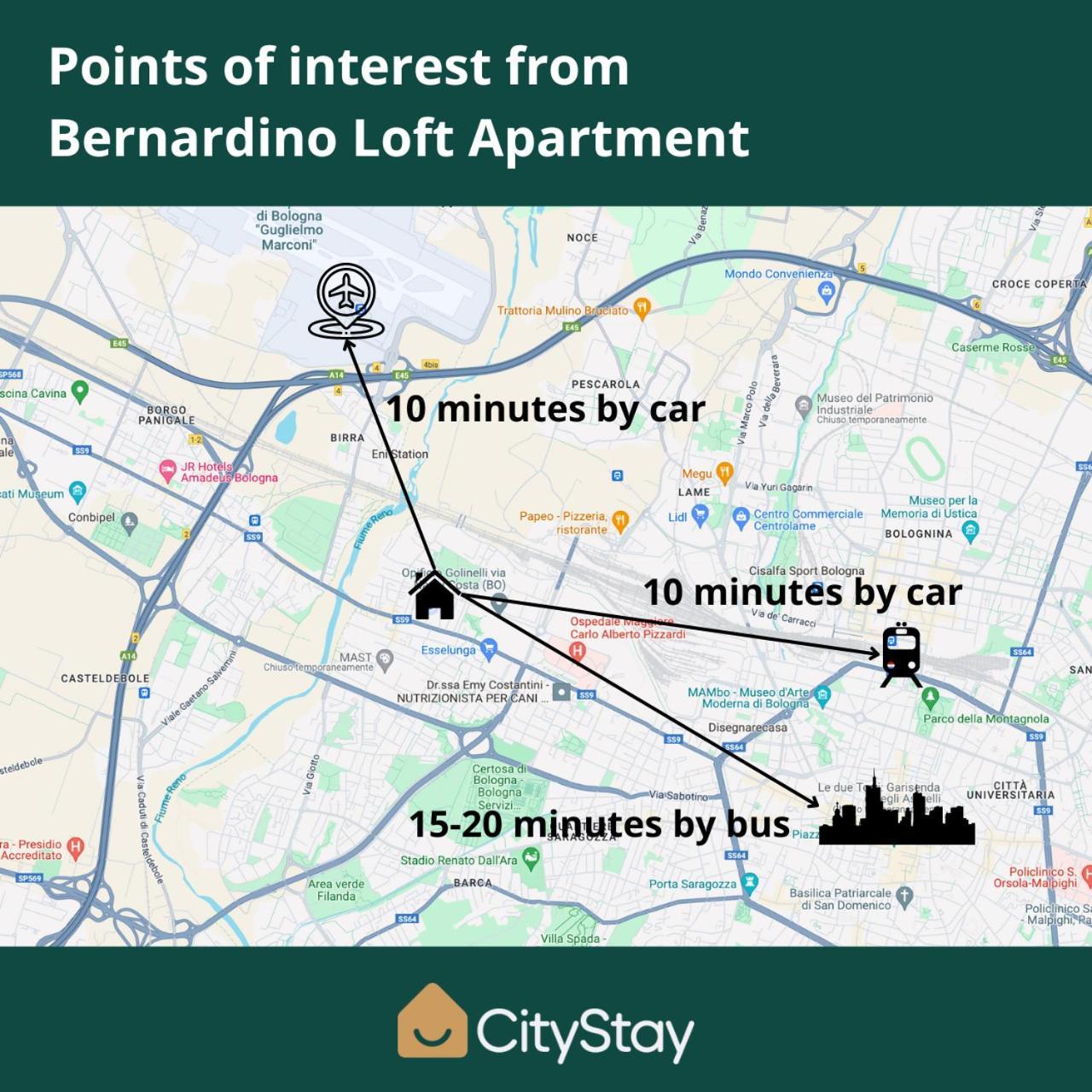 Citystay I Bernardino Loft Apartment โบโลญญา ภายนอก รูปภาพ